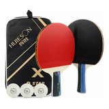 2x Raquetes Tenis Mesa Ping Pong Huieson 3 Bolas Capa