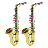 2x Saxofone Instrumento Musical Crianças Brinquedos