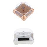 2x Solar Revolve Shiny Display Stand Turn Table Dourado E