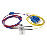 2x Splitter Óptico Balanceado 1x2 0 9mm 1 5m Sc apc 50 50 