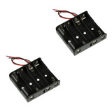 2x Suporte Para 4 Pilhas Aa Comum Com Rabicho
