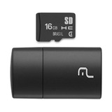 2x1 Leitor Usb Cartao De Memoria 16gb Multilaser Mc172