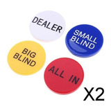 2xbig Little Blind All In Poker Chip E Dealer Button Para
