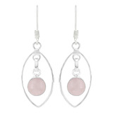 3 45 Cts Quartzo Rosa Natural 925 Banhado A Prata Brincos P