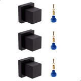 3 Acabamentos Registro Quadrado 1/2-3/4+adaptador Docol Pret