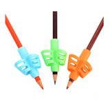 3 Adaptadores Escrita Apoio De Dedos Ergonômico Segura Lápis
