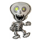 3 Balão Metalizado Esqueleto Caveira Halloween 90cm