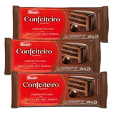 3 Barras Chocolate Meio Amargo Cobertura