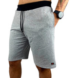 3 Bermuda Moletom Moletom Slim Fit Shorts Calção Masculina