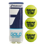 3 Bolas De Tênis Babolat Gold All Court - 1 Tubo Com Nota 