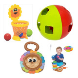 3 Brinquedo Didático Empilha Baby Macaco + Basketball + Bola