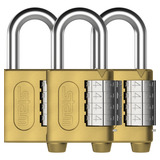 3 Cadeado Com Segredo Grande Multi Uso Stam 40mm Latão 