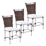 3 Cadeira Em Alumínio E Fibra Sintética Jk Cozinha Edícula Estrutura Da Cadeira Argila