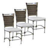 3 Cadeira Em Alumínio E Fibra Sintética Jk Cozinha Edícula Estrutura Da Cadeira Cappuccino