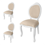 3 Cadeira Medalhao Madeira Maciça Luxo Design Ingles