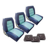 3 Cadeiras Almofadadas Giratórias Para Barco