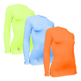 3 Camisas Térmicas Femininas Proteção Solar