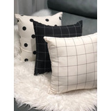 3 Capas De Almofada Minimalista Luxo Grid Poa Decoração