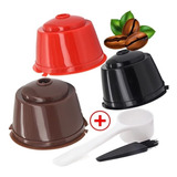 3 Cápsulas Dolce Gusto Reutilizáveis 3 Cores + Pincel Escova
