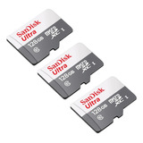 3 Cartão Memoria Micro Sd 128gb Sandisk Original Lacrado C/n
