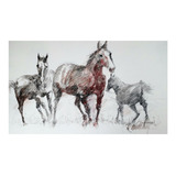 3 Cavalos - Pintura Acrílica Sobre Papel Horlle