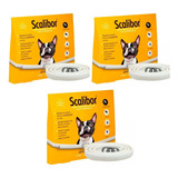 3 Coleira Scalibor P 48cm Leishmaniose Antipulgas Cães Msd Cor Branco