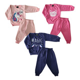 3 Conjunto Moletom Flanelado Pijama Bebê P - M - G Inverno