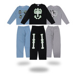 3 Conjuntos Pijamas Masculino Infantil Juvenil