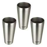 3 Copo Térmico Dublin Thermos 400ml - Aço Inox