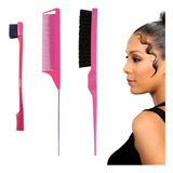 3 Escova Escovinha Pente Baby Hair Sobrancelha Cabelo Lace 