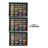 3 Expositor- 72 Nichos Escala 1:32 Carrinhos Preto Cod 32113
