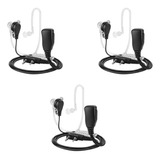 3 Fones De Ouvido Silicone Microfone E Ptt P/ Radio Baofeng