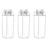 3 Garrafa Grande Caixa De Leite Suco Água Acrílica Organizer