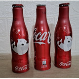 3 Garrafas Vazias De Coca-cola De Lata - Colecionável 