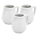 3 Jarrinha De Porcelana 60 Ml Kit Mini Leiteira De Louça 