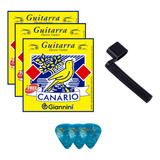 3 Jogos Corda Guitarra Giannini Canario