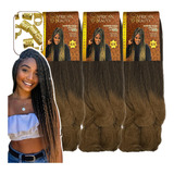 3 Jumbo Box Braids Black Beauty 400gr Kanekalon + Anéis