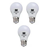 3 Lâmpada Led Bulbo 9w 12v 24v E27