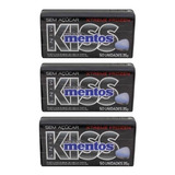 3 Lata Mentos Kiss Bala Pastilha Sem Acucar -extreme Frozen