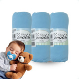 3 Lençol Berço Americano Bebe 100% Algodão Malha C/ Elastico