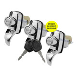 3 Maçaneta Fechadura Capo Tampa Motor Fusca Kombi Cromada