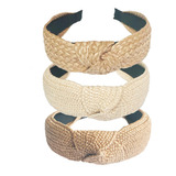 3 Pack Straw Headbands Fashion Rattan Wide Head Band Boho...