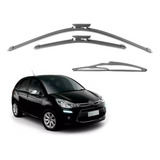 3 Palhetas Limpador Parabrisa Citroen C3