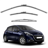 3 Palhetas Limpador Parabrisa Peugeot 208