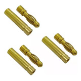 3 Par Plug Conector Bullet Gold 4mm Para Motores Esc Bateria