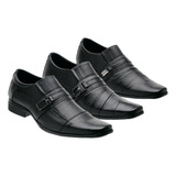 3 Pares De Sapato Social Masculino Couro Legítimo