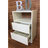 3 Pç Criado Mudo Suspenso Com 2 Gavetas 30x45x30cm Mdf 15mm