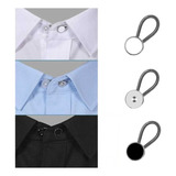 3 Pcs Extensor Alargador Colarinho Botão Preto/ Branco/prat