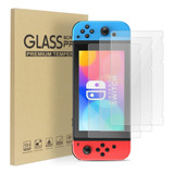 3 Pcs Película Vidro Anti Risco 9h Para Nintendo Switch