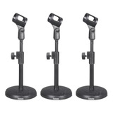 3 Pedestal Suporte Microfone De Mesa Studio Rádio Mtg025